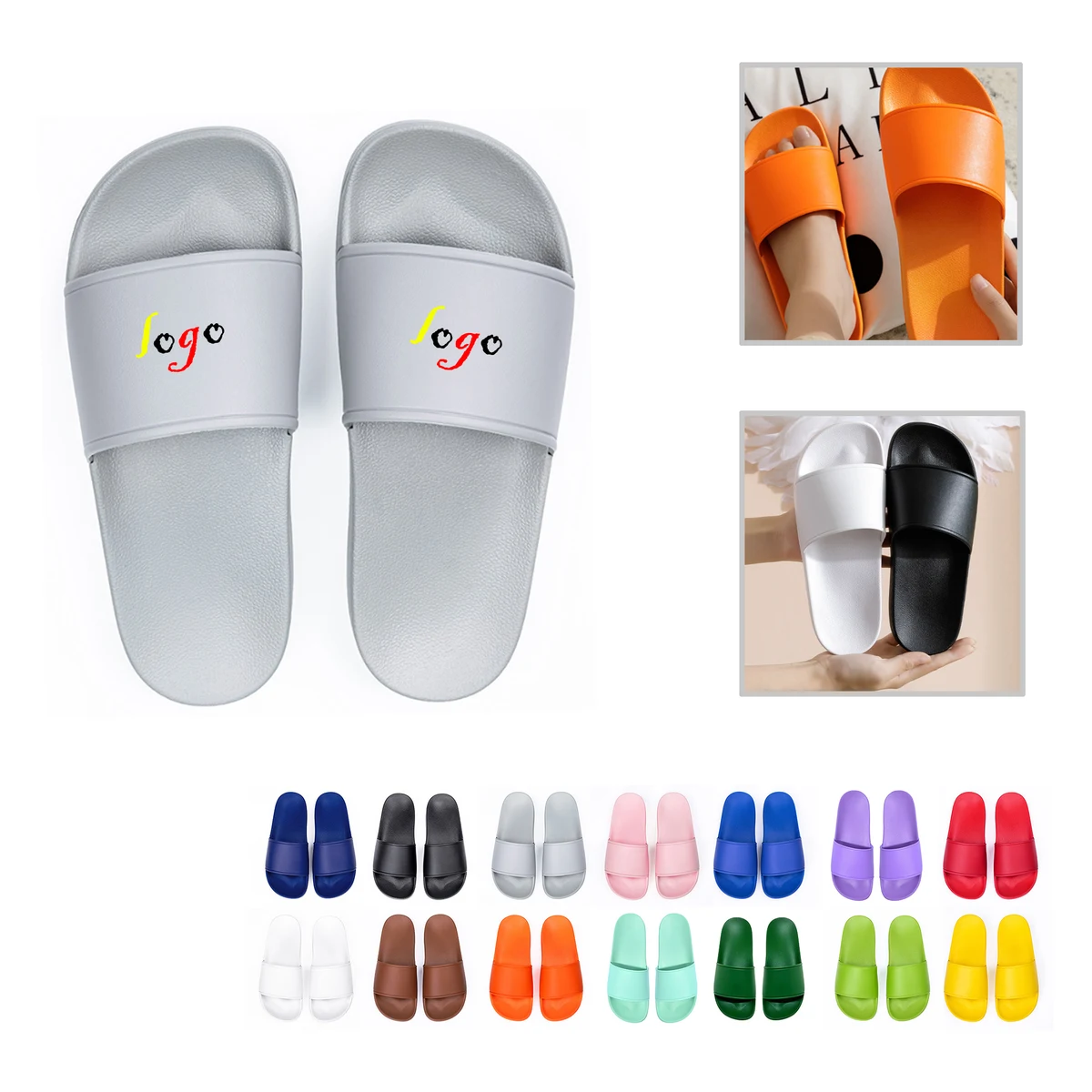 MOQ10 Summer PVC Slippers Non-Slip Size 10 1