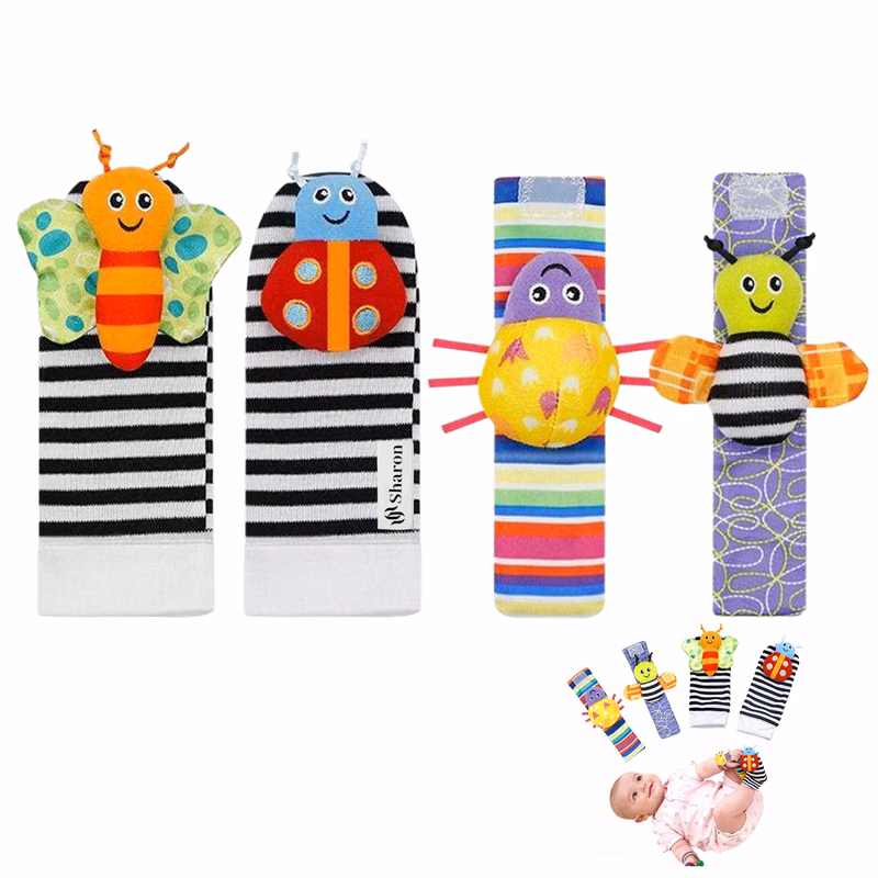 Infant Rattle Socks and Wristband Set