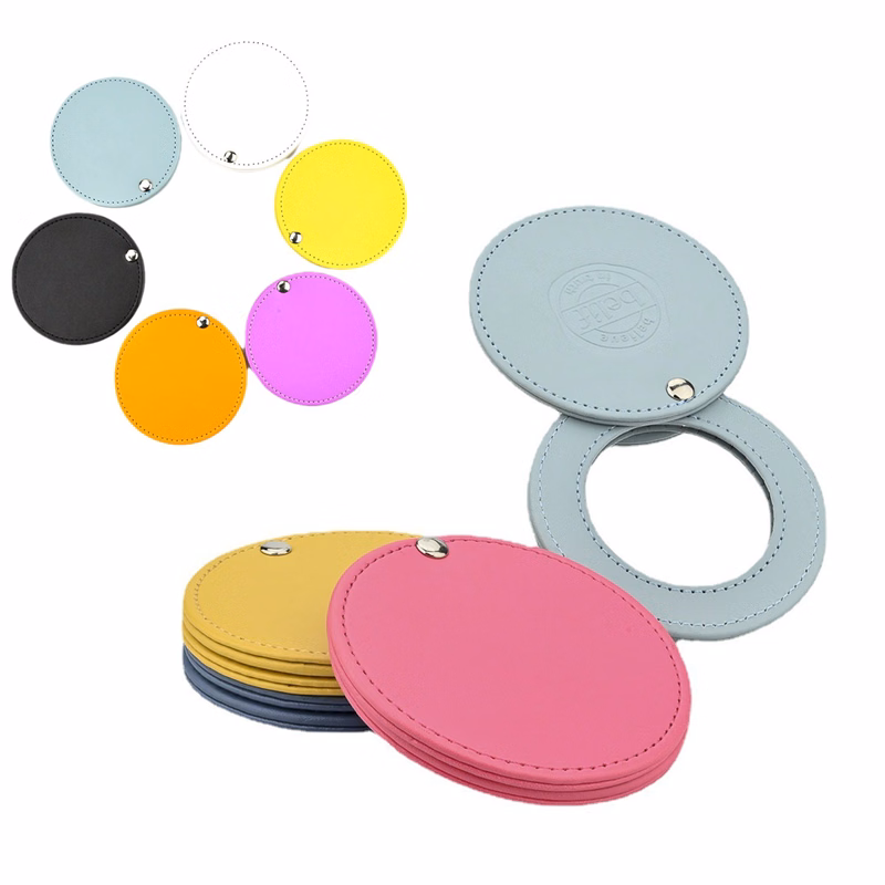 Mini Portable Round PU Gift Makeup Mirror