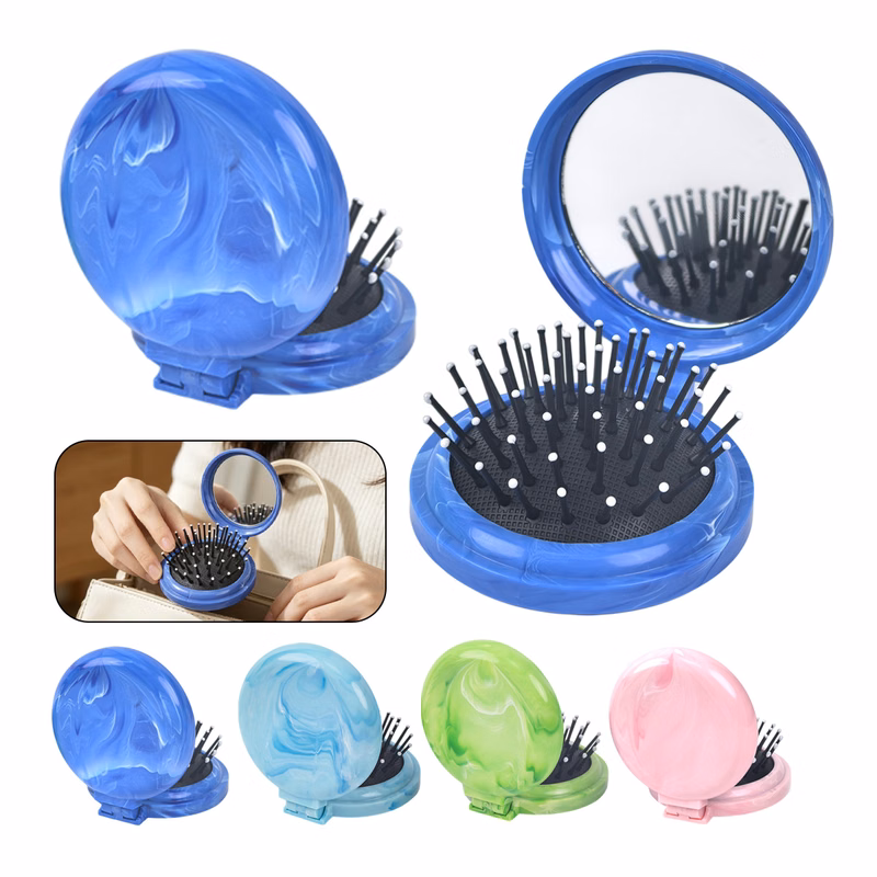 Flip Top Makeup Mirror With Comb