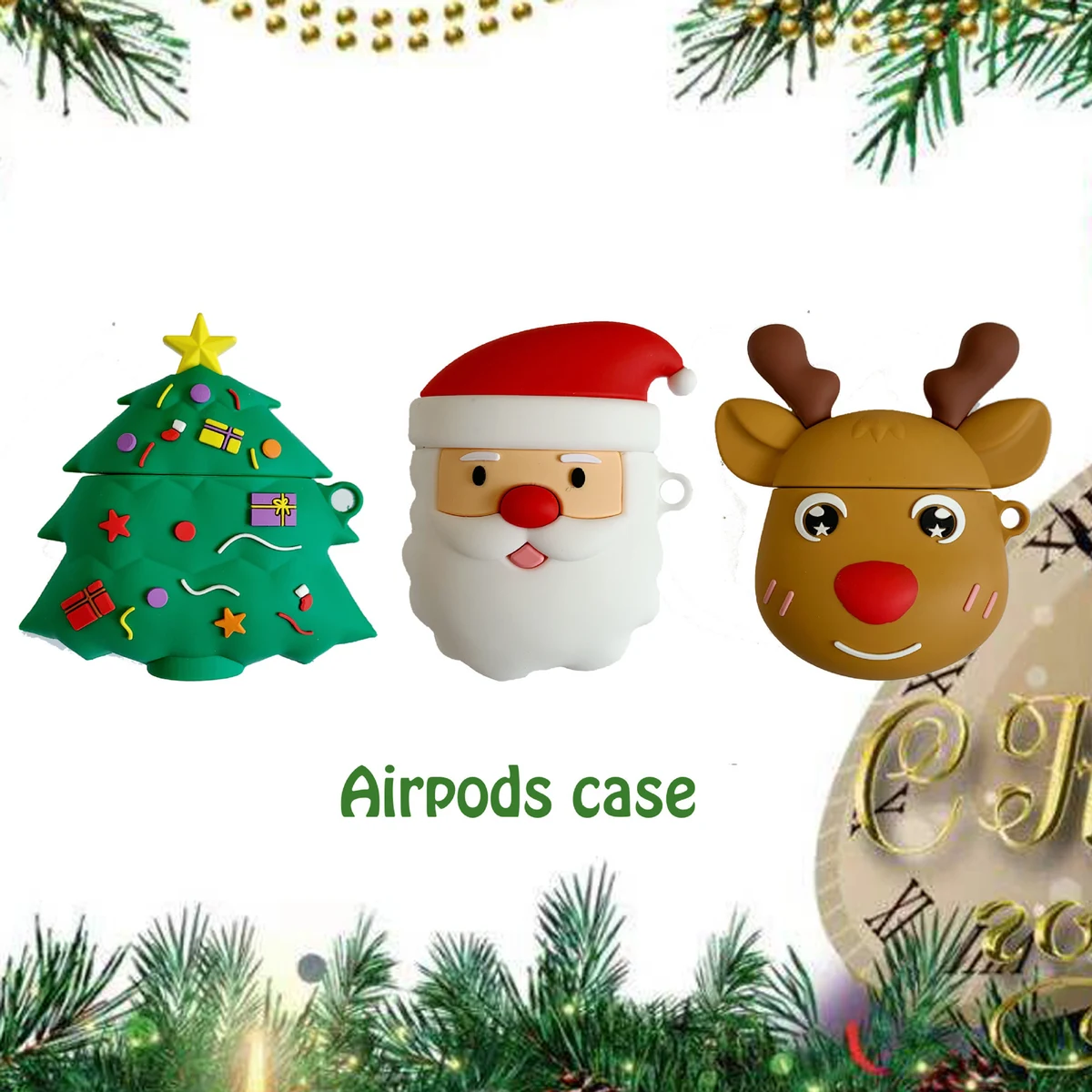 Christmas Decoration 3D Cartoon Silicone pod Case 1