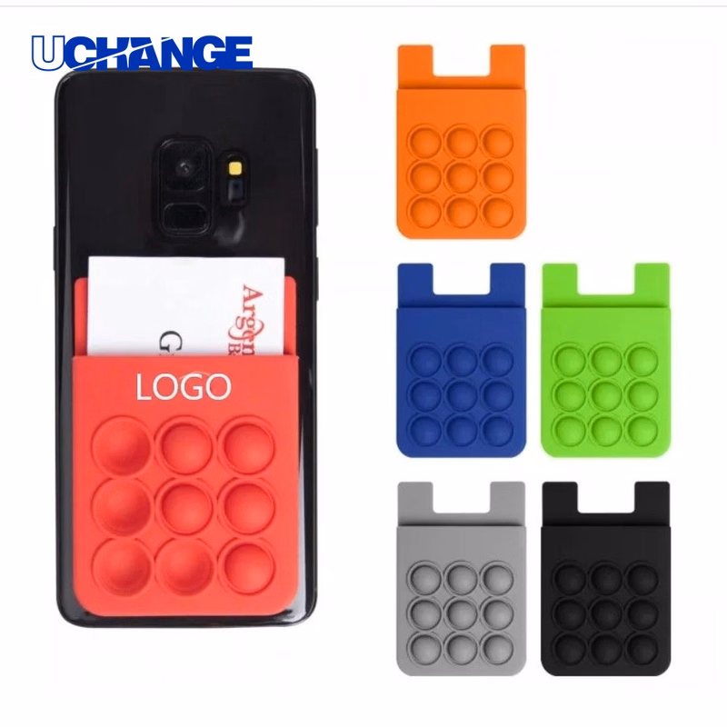 Push Pop Silicone Phone Wallet Holder for Daily Use