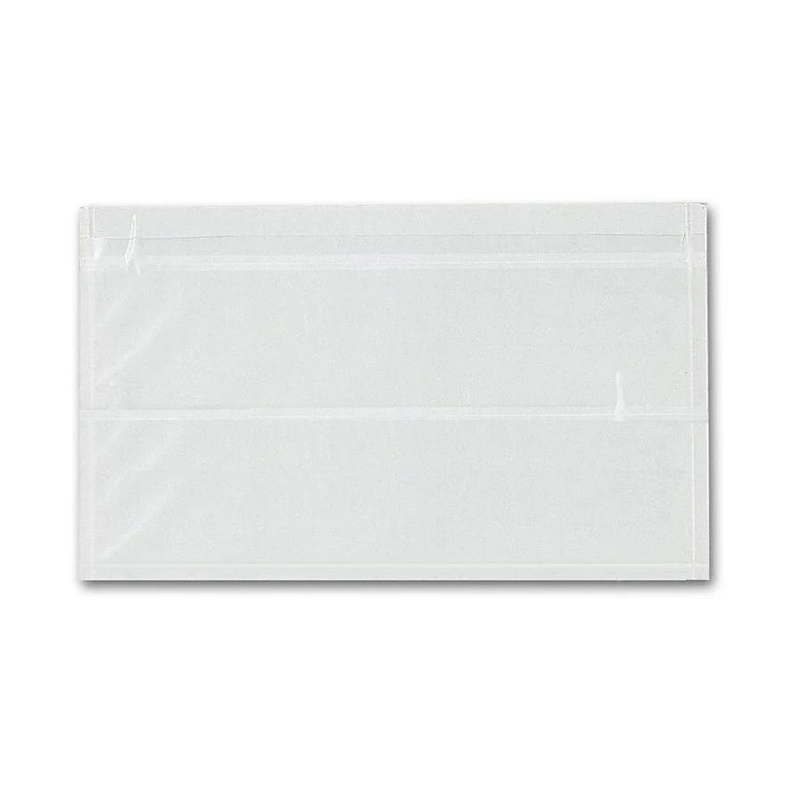 Plastic File Pockets, Adhesive Transparent, 9 1/2" X 5 1/4" 1