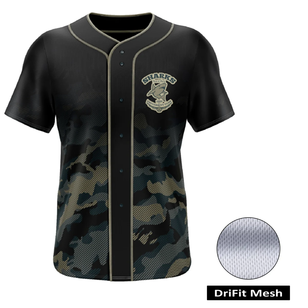 Men's & Kids' Full Sublimation Full Button Front Baseball Jersey - UPF Mesh 1