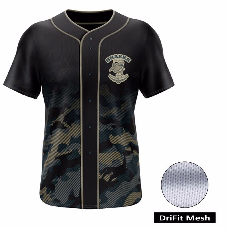 Men's & Kids' Full Sublimation Full Button Front Baseball Jersey - UPF Mesh
