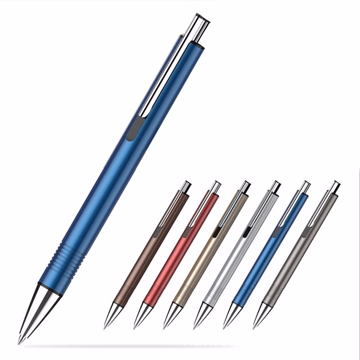 Retractable Metal Aluminum Barrel Ballpoint Pen
