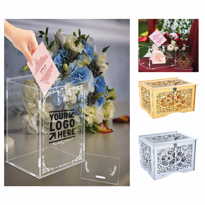 Acrylic Wedding Card Box with Sign