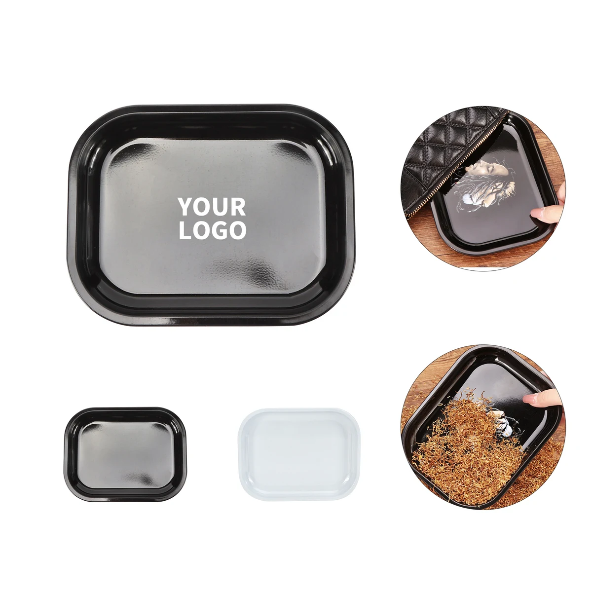 Metal Rolling Utility Tray 7" x 5.5" x 0.6" 1