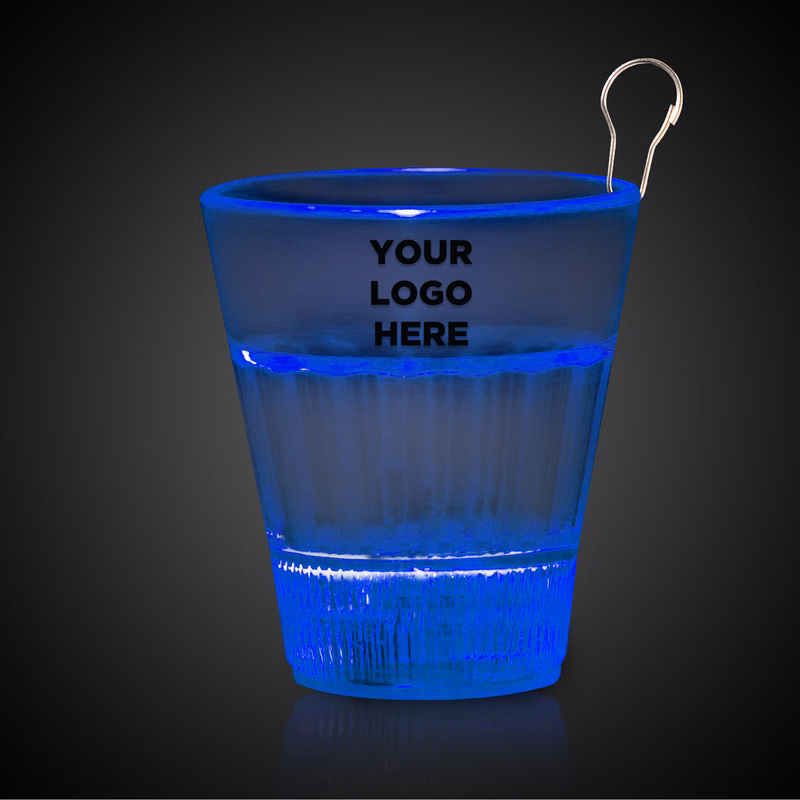 Blue LED 2oz Shot Glass Medallion