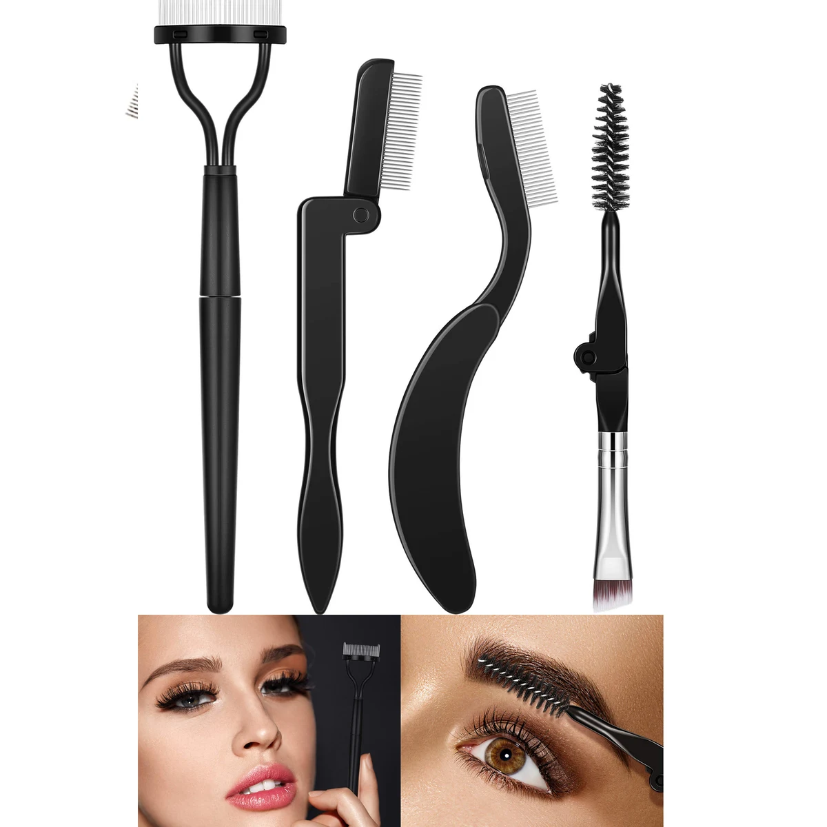 Folding Eyebrow Comb Eyelash Separator Eyebrow Eyelash Grooming Brush 1