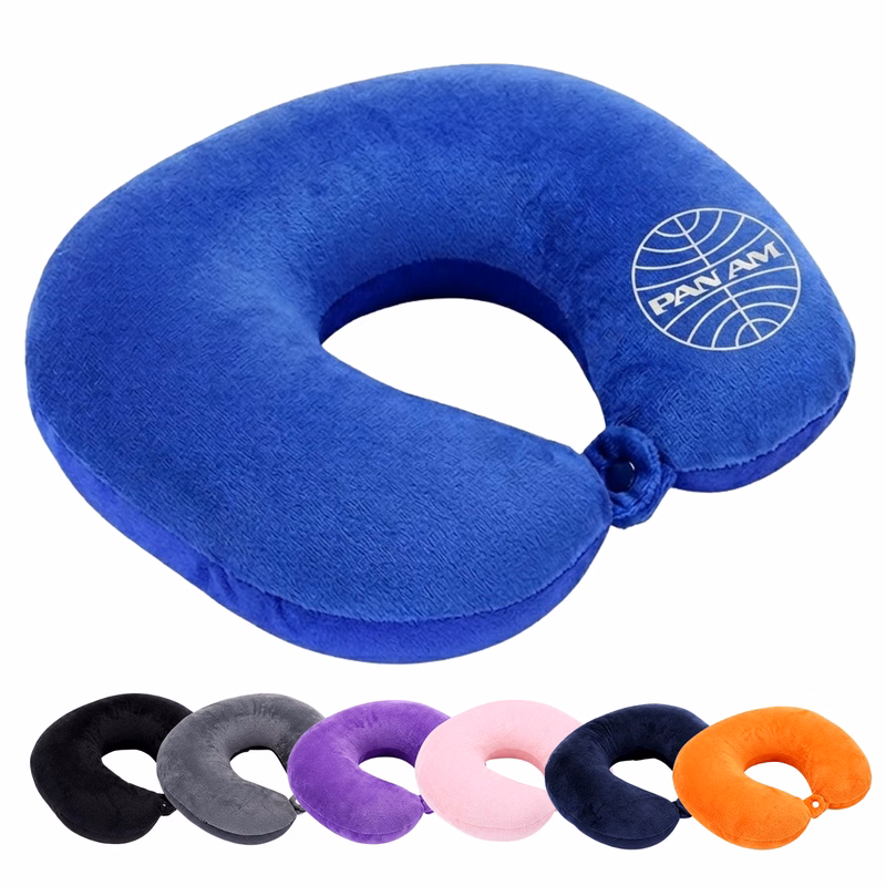 Plush Inflatable Travel Neck Pillow