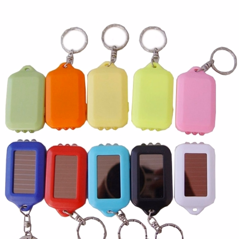 Solar Power Flashlight Keychain