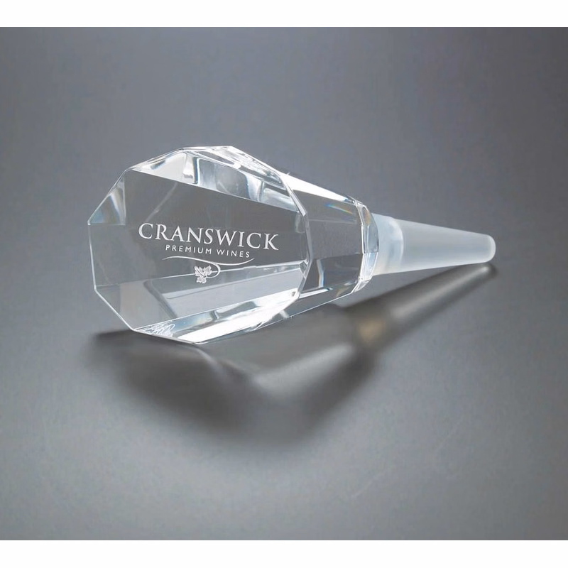 Oleg Cassini Faceted Crystal Glass Bottle Stopper