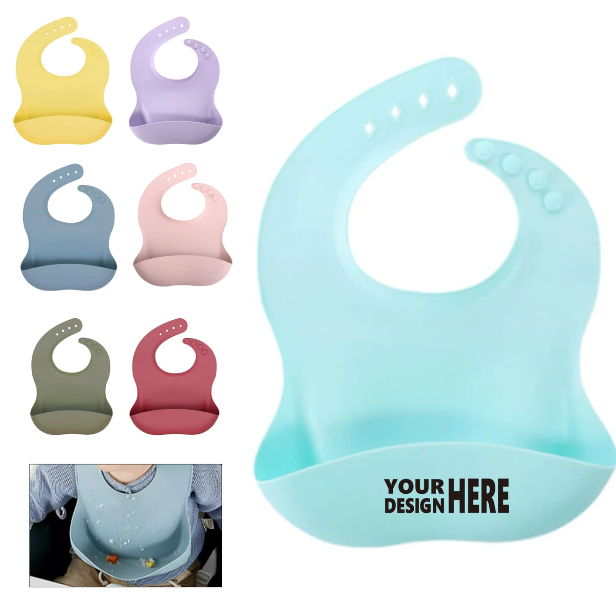 Baby Adjustable Silicone Bib 1