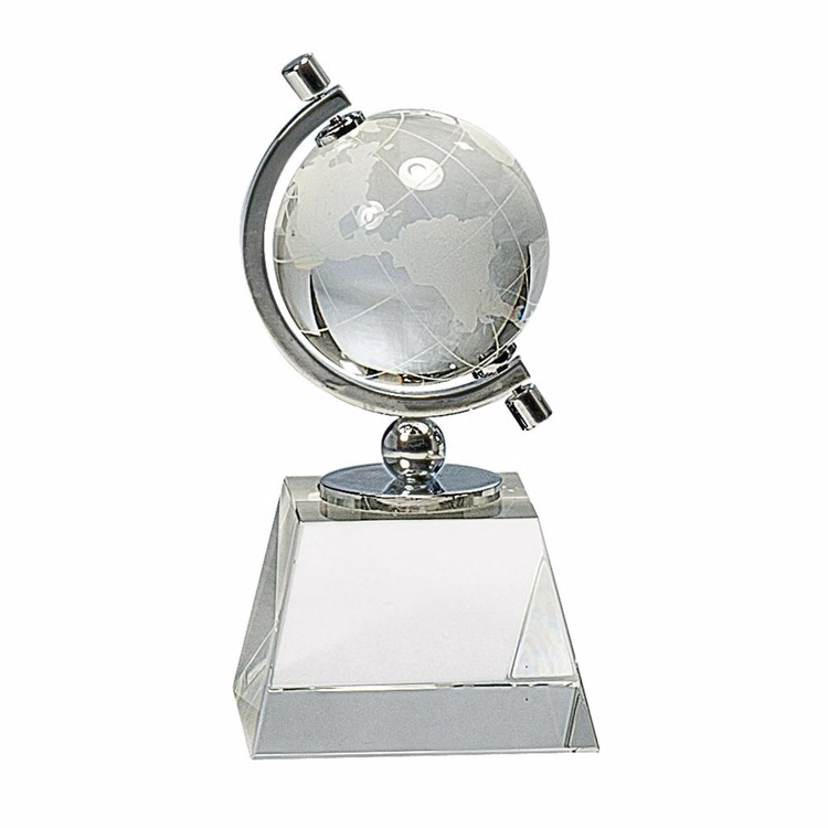 6" Crystal Spinning Globe Executive Award