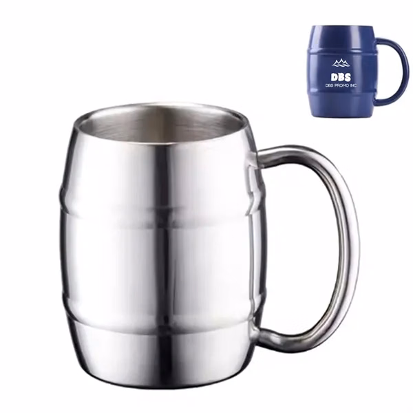 Sturdy 14oz Double Wall Stainless Steel Beer Mug
