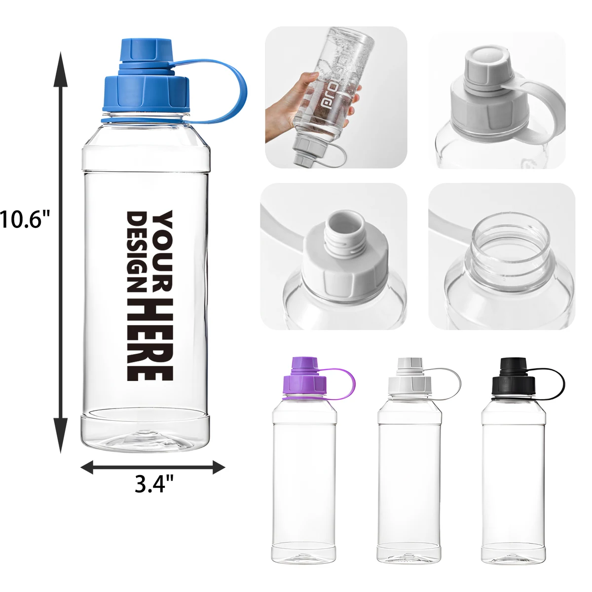 MOQ 50 PCS 33 OZ Sturdy Plastic Water Bottle 1