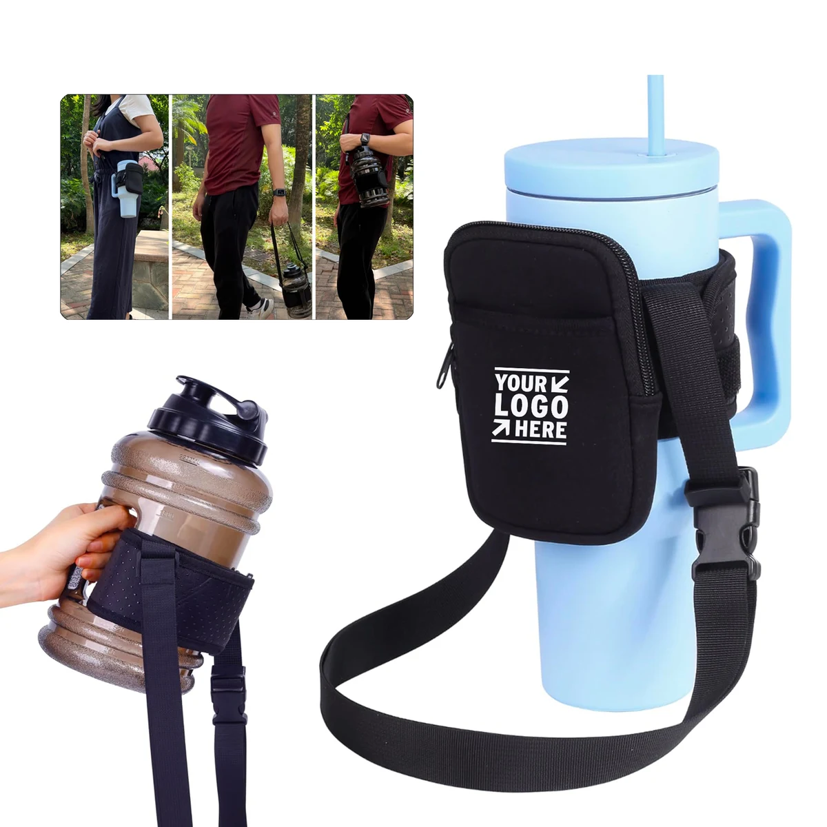 Universal Sling Sleeve Gym Water Bottle Pouch Stanley Tumbler With Handle 1