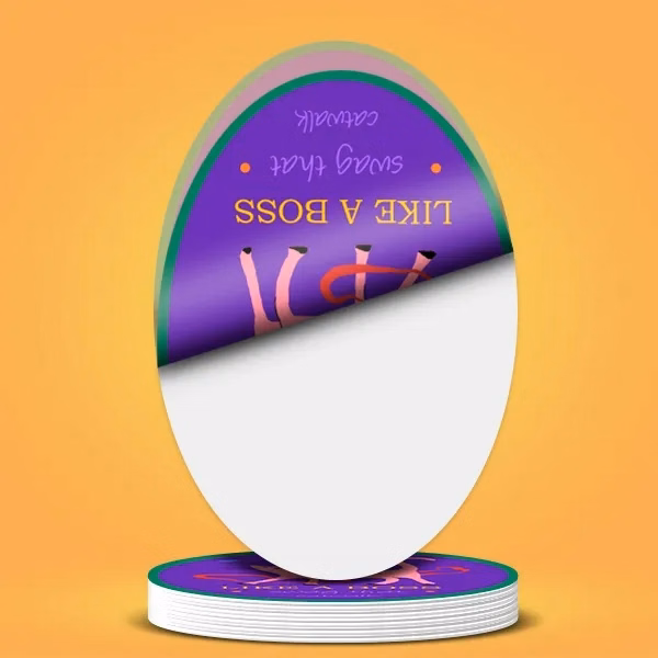 5" Custom Shape Front Adhesive Sticker