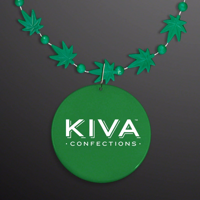 Weed Necklace Pot Leaf with Medallion (NON-Light Up)