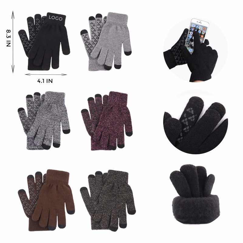 MOQ 10 PCS Touchscreen Thermal Gloves with Fluff Lining