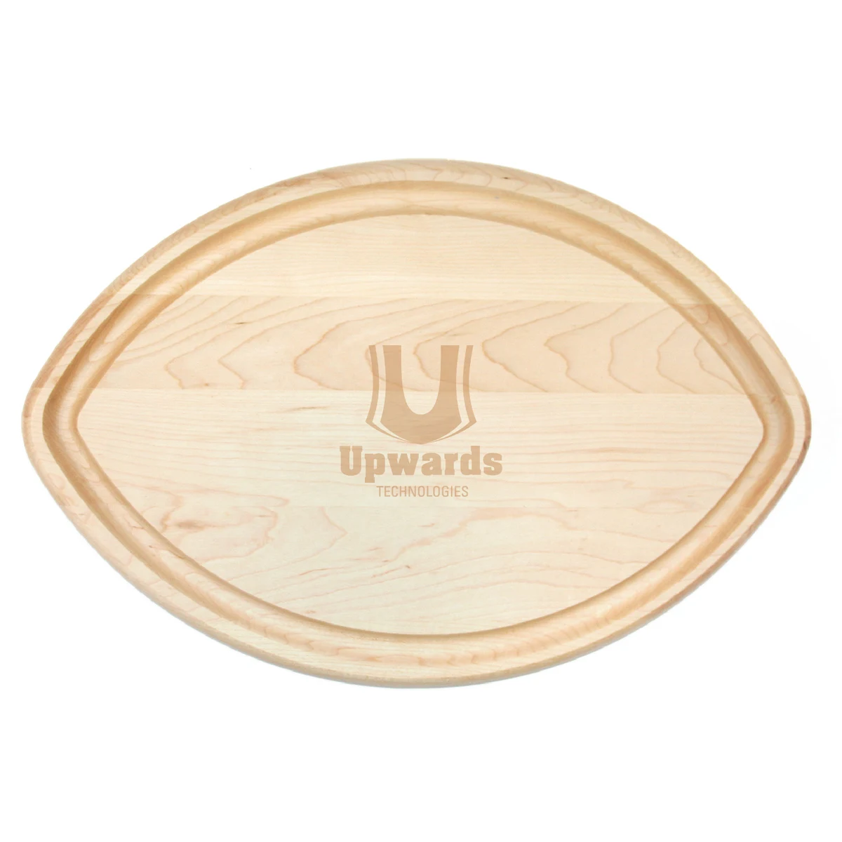 Maple Football-Shaped Cutting Board w/ Juice Groove 1