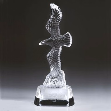 ART SCULPTURE CRYSTAL EAGLE TROPHY