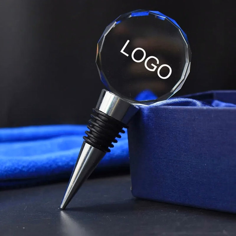 Round Crystal Personalized Wine Stopper