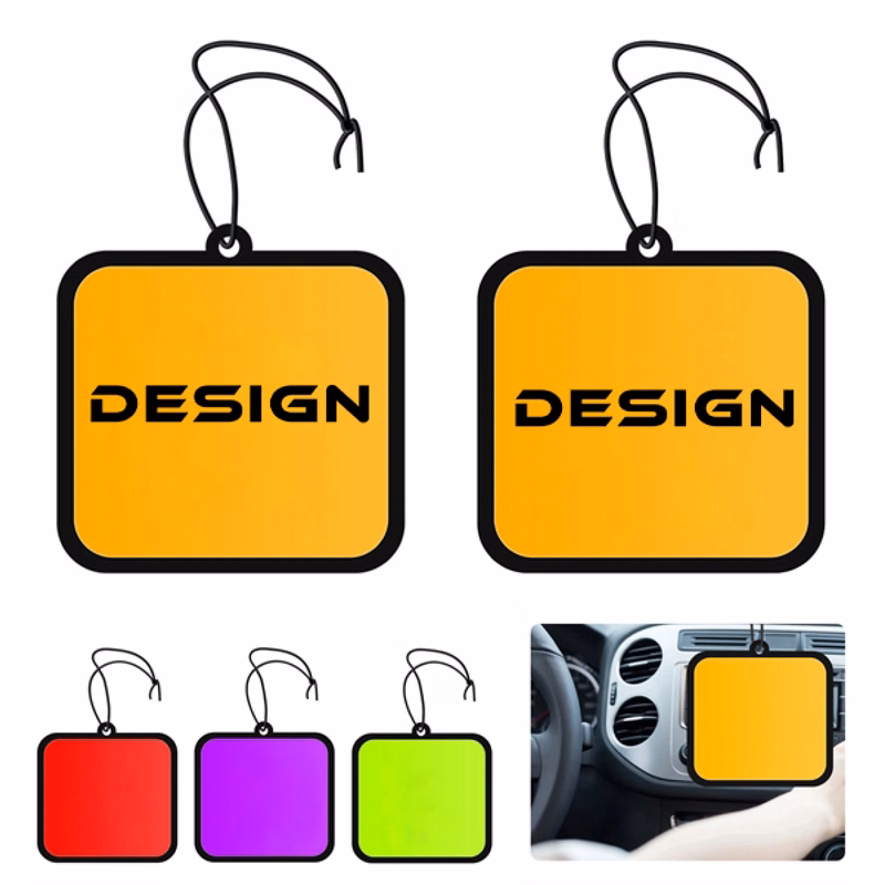 3"x3" Square Car Air Freshener-Full Color