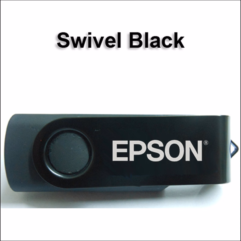 Swivel Black Flash Drive / USB - 16 GB Memory