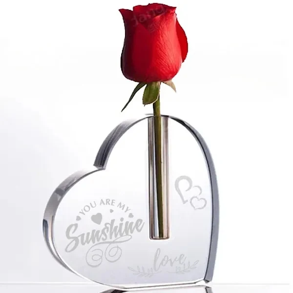 Crystal Heart Shaped Vase Wedding Decorations 1