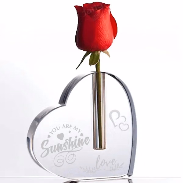 Crystal Heart Shaped Vase Wedding Decorations