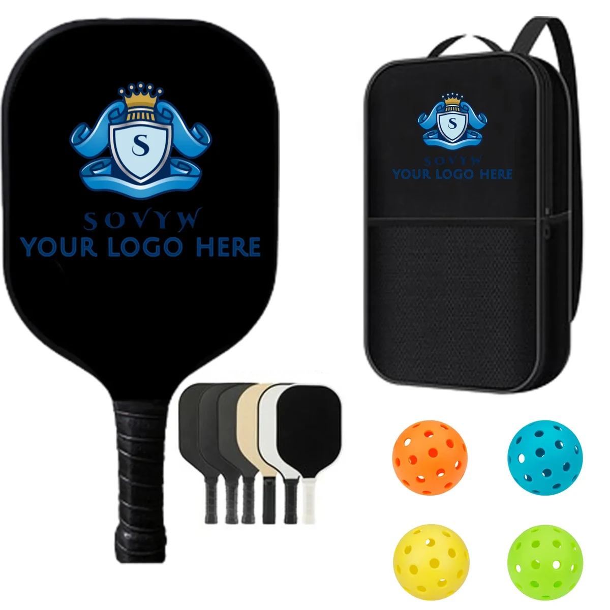 Full Color Fiberglass Pickleball Set 1
