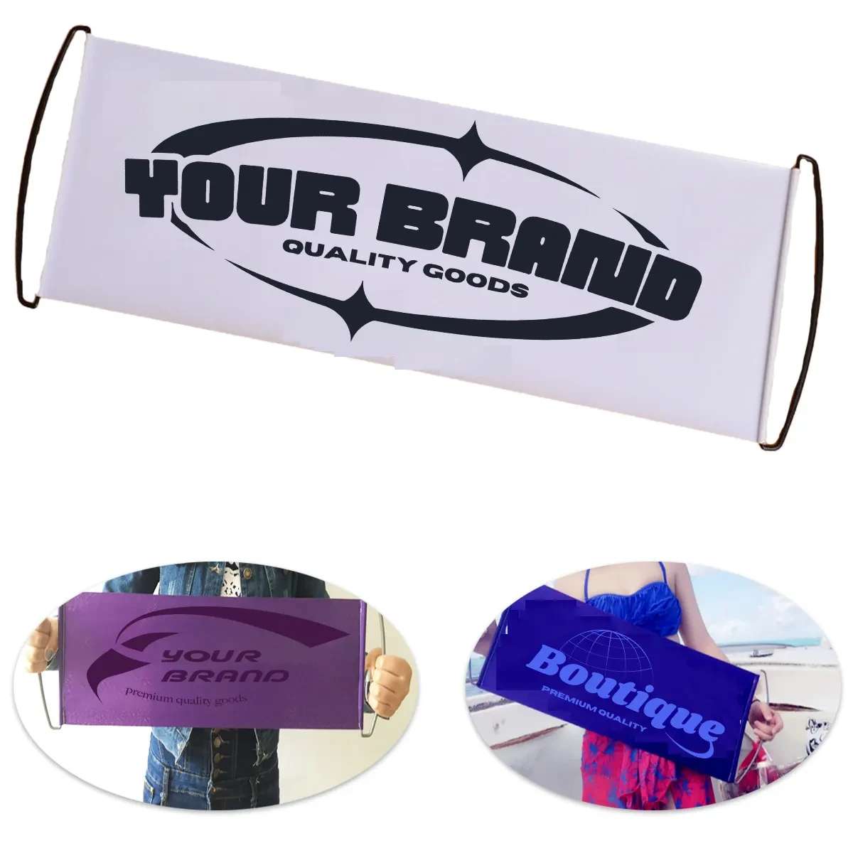 Customized Hand Holding Large Sign Blank Banner 1