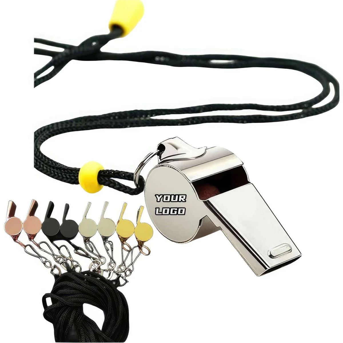 Stainless Steel Whistles with Lanyard 1