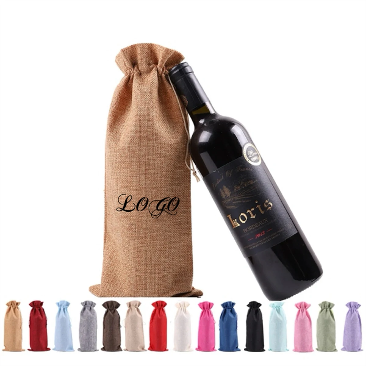 Linen Wine Gift Bag 1