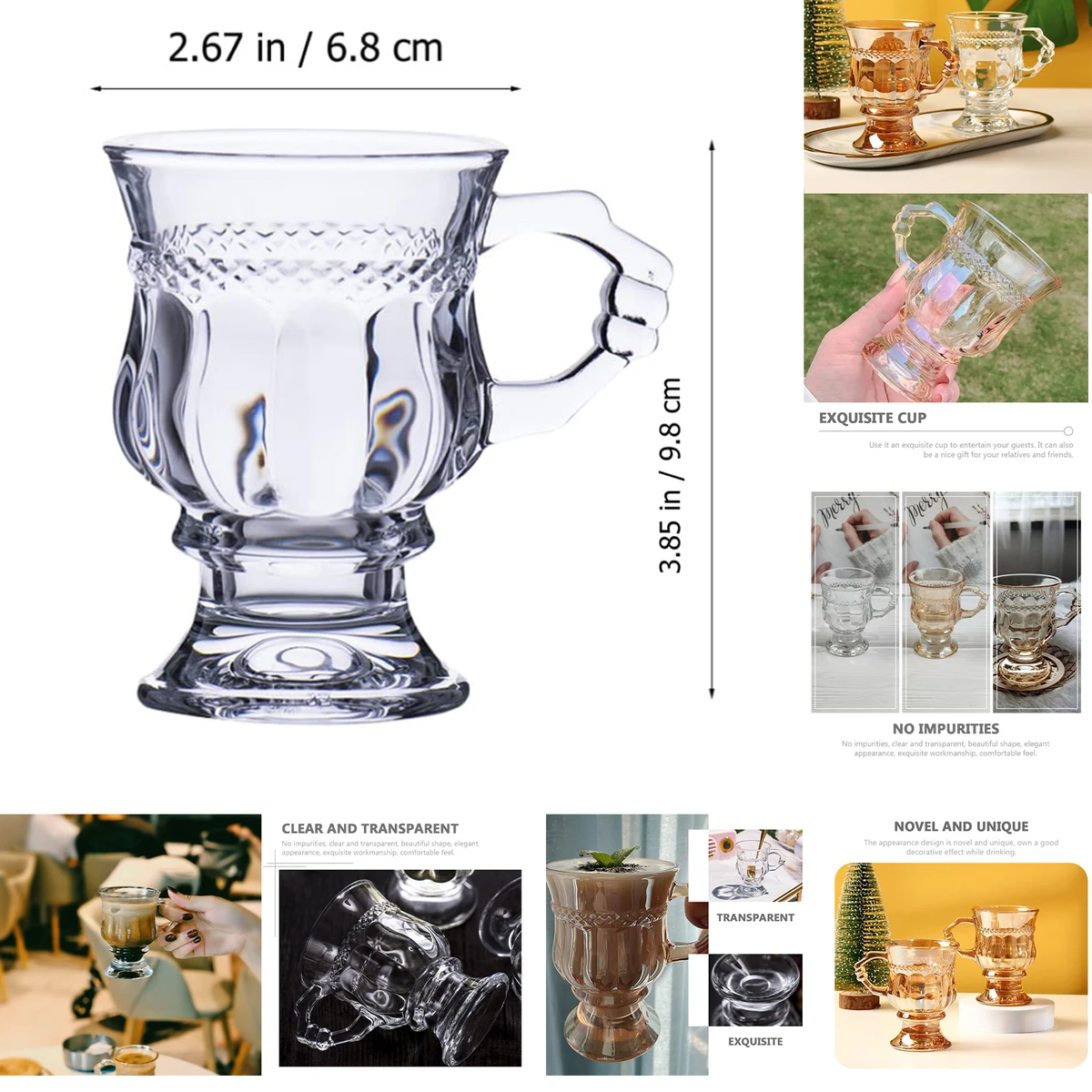 Vintage Glass Coffee Mugs 1