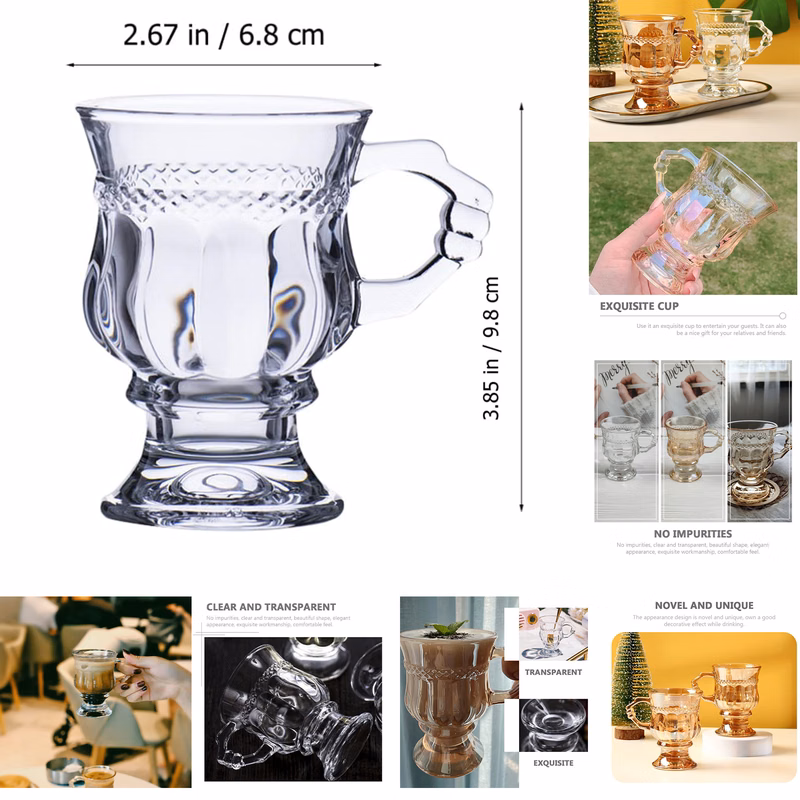 Vintage Glass Coffee Mugs