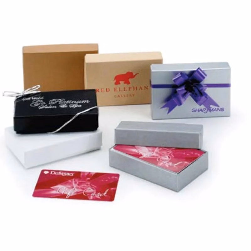 White/Natural Kraft Gift Card Box