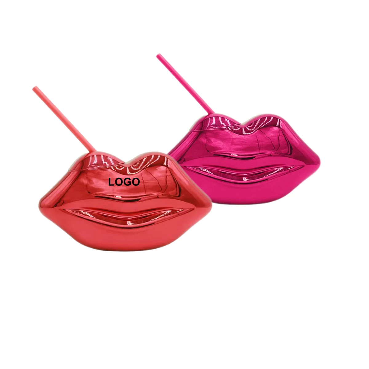 20oz Lip Shaped Cup with Straw (direct import) 1