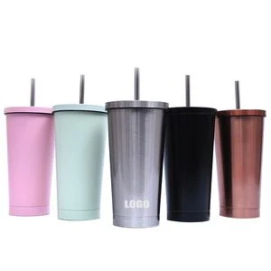 500ml Stainless Steel Coffee Mug With Straw And Double Wall Insulation 1
