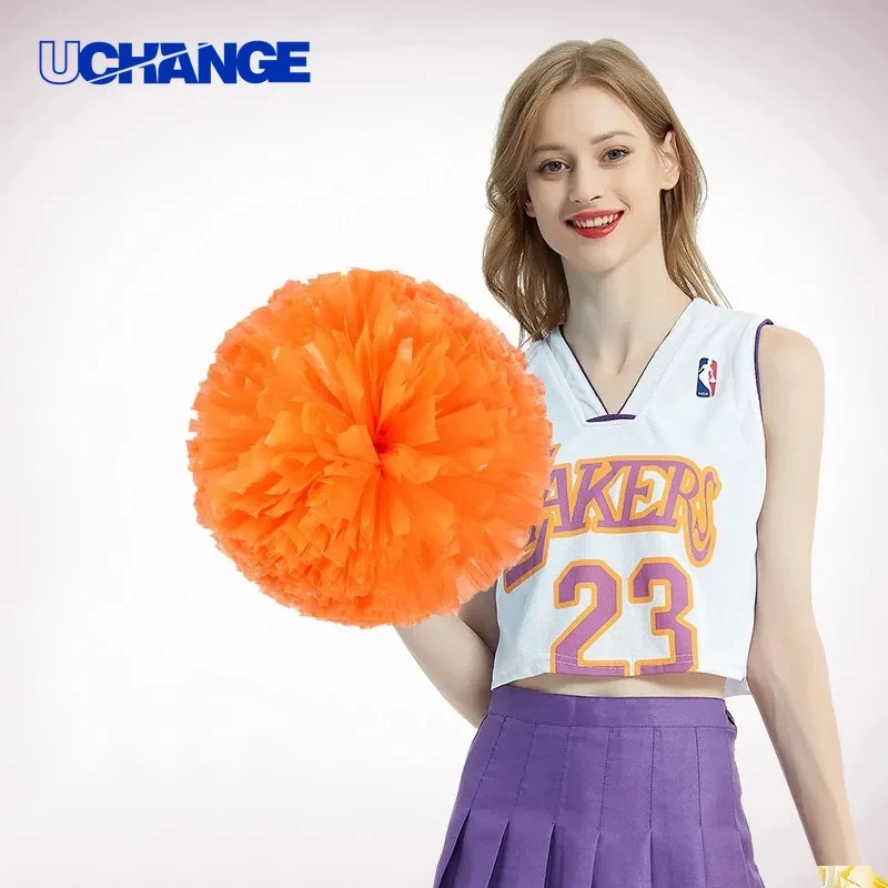 Metallic Foil Cheerleader Pom with Plastic Ring for Events 1