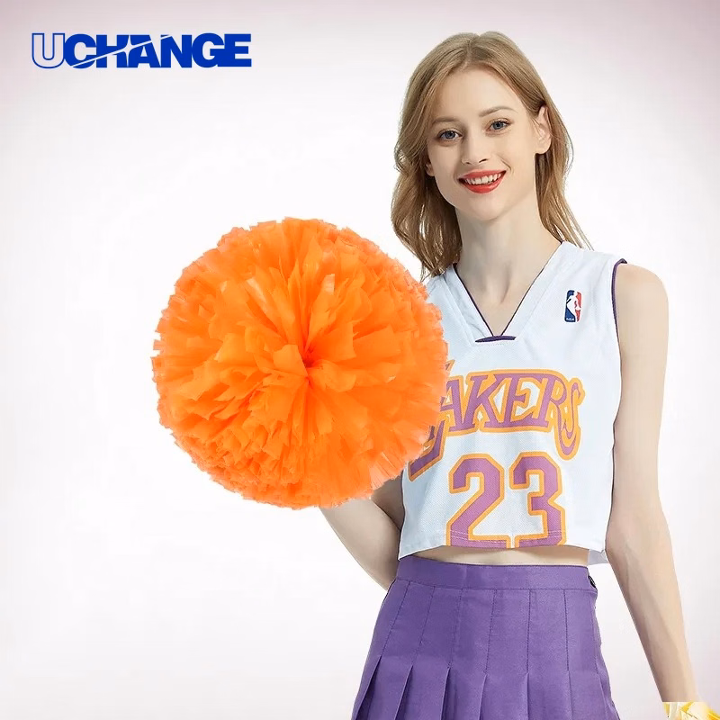 Metallic Foil Cheerleader Pom with Plastic Ring for Events