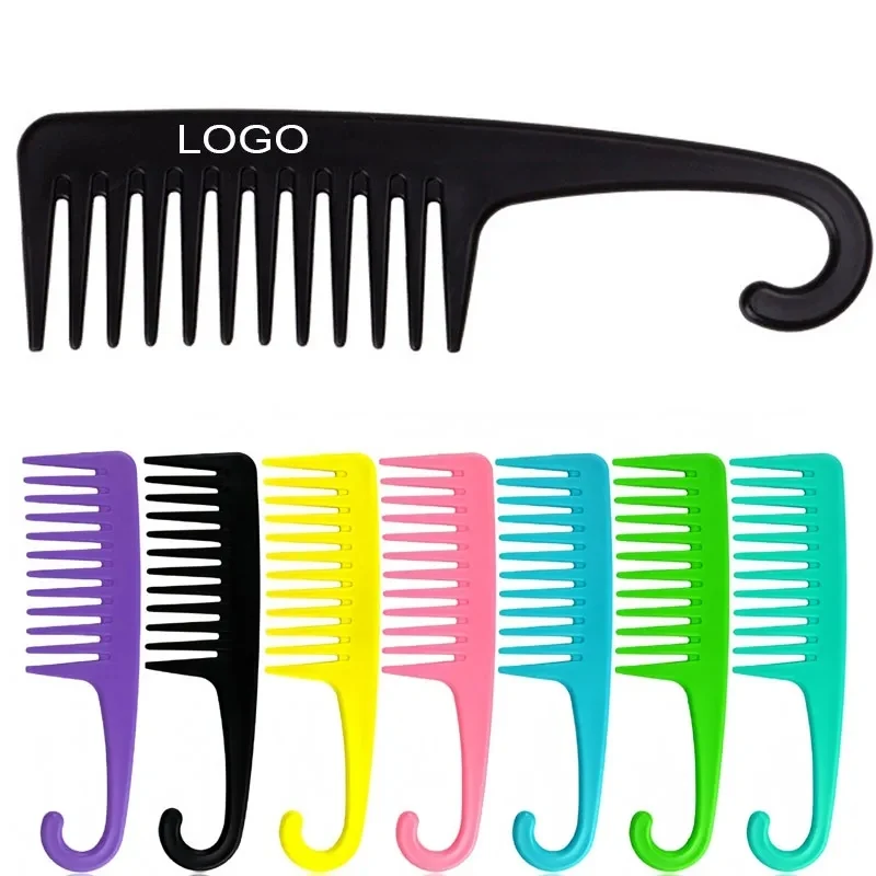 Plastic Wide Tooth Hair Comb with Hook 1