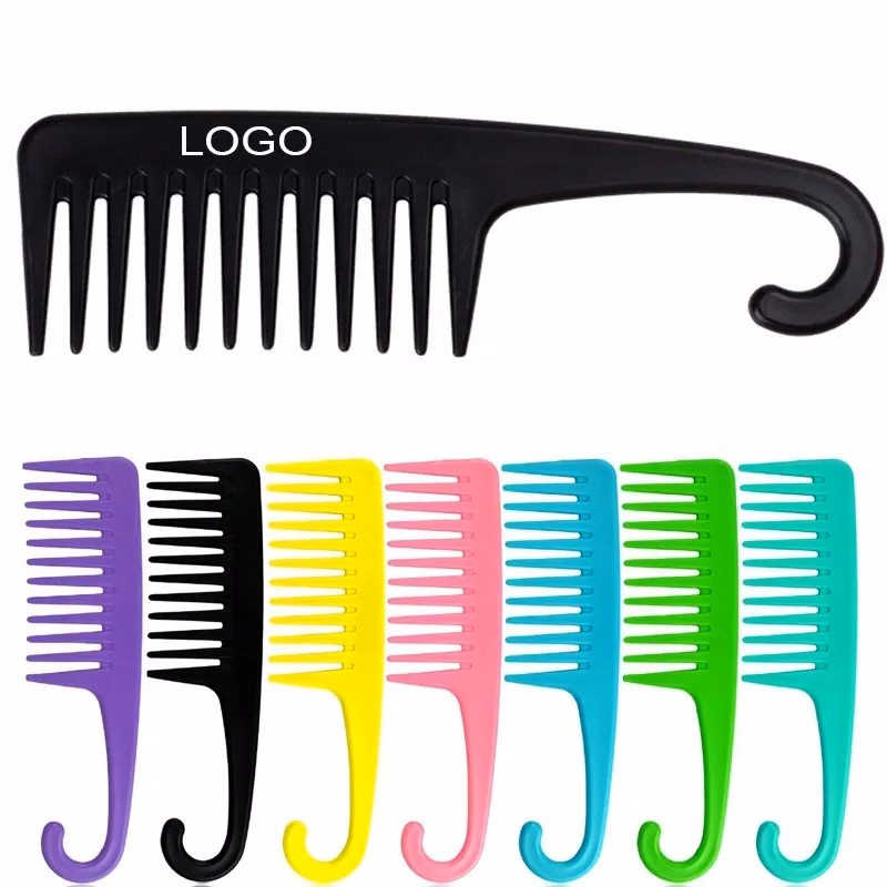 Plastic Wide Tooth Hair Comb with Hook