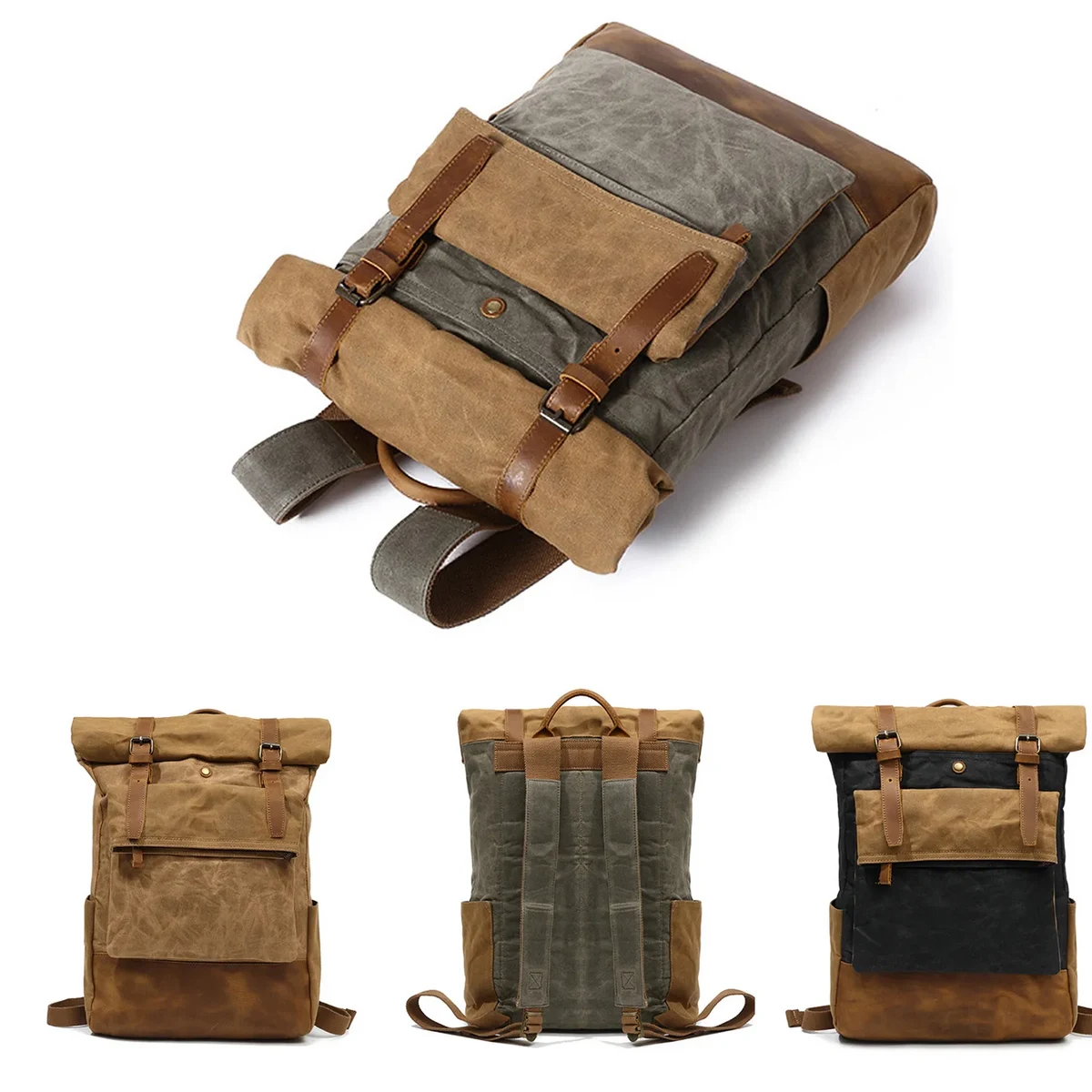 Travel Waxed Canvas Backpack 1