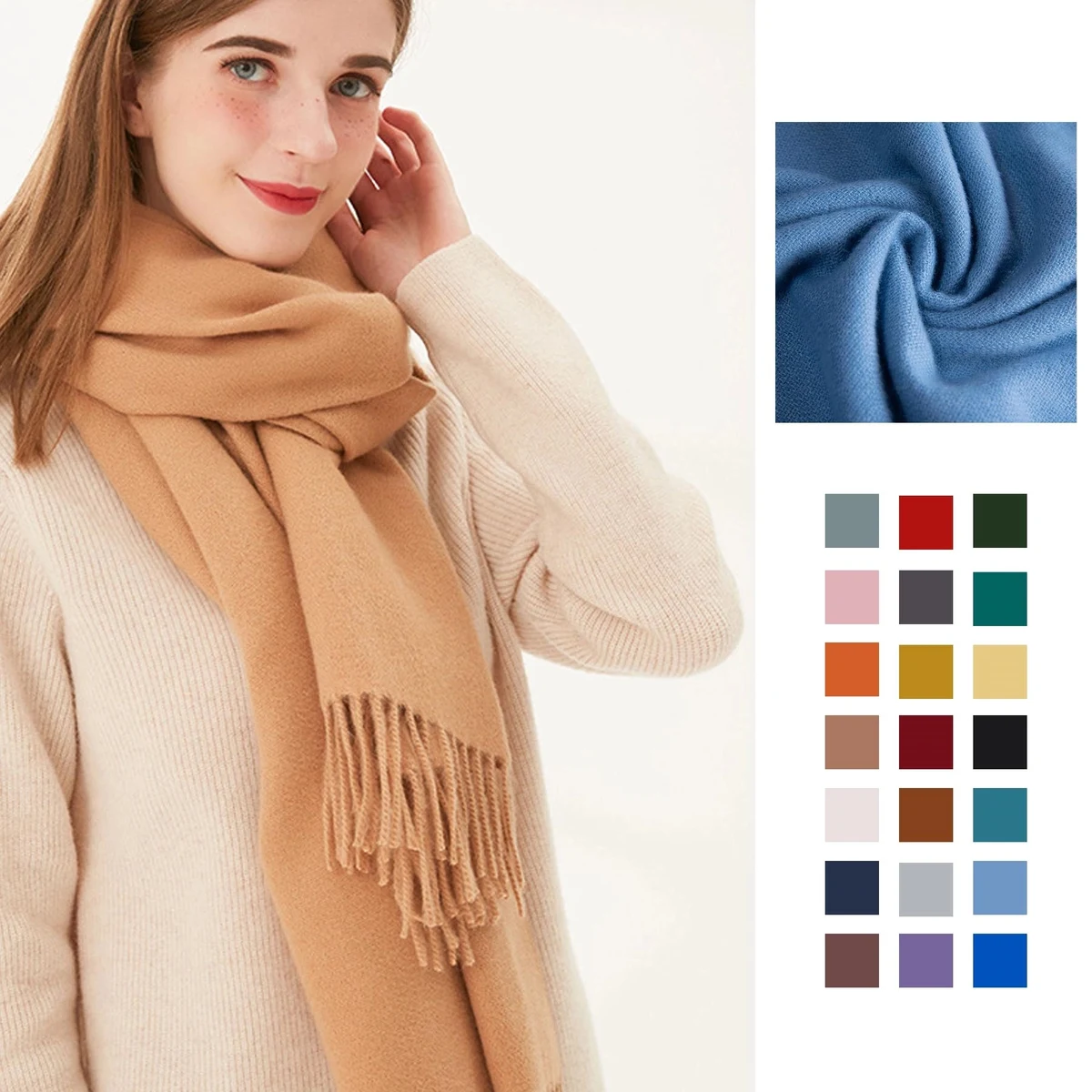 Imitation Cashmere Winter Pure Color Scarf 1