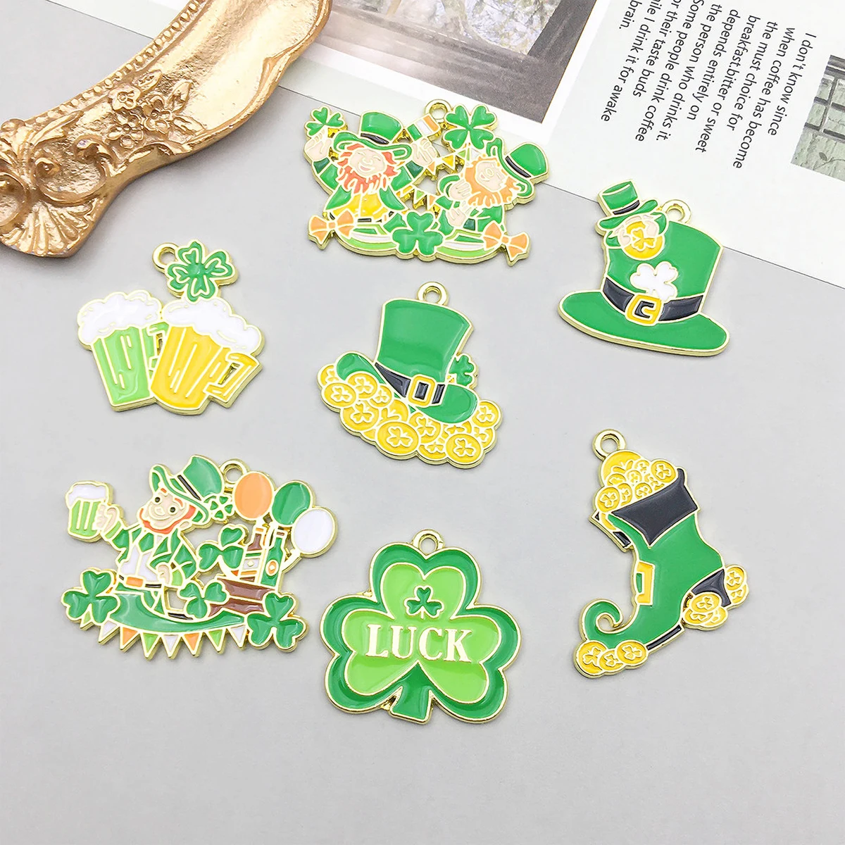 Premium Shamrock Craft Charms Custom Jewelry St. Patrick 1