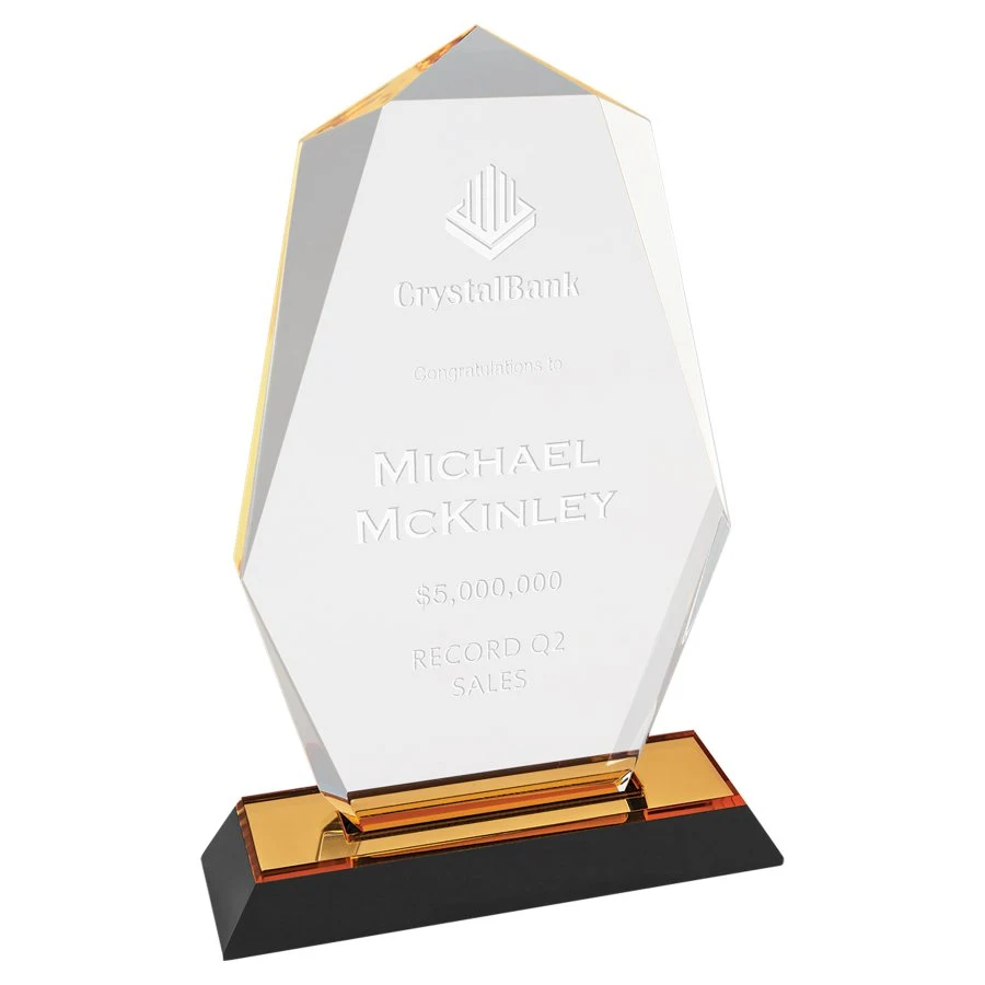 5" x 8" Gold Octagon Point Impress Acrylic Award 1
