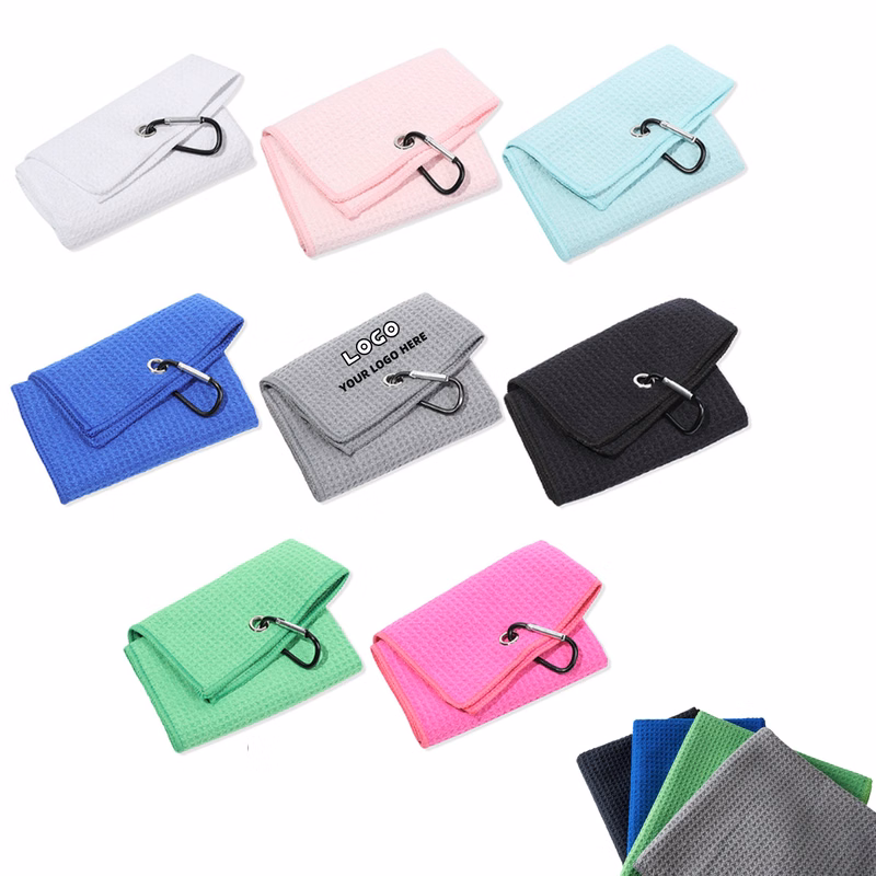 Full-Color Microfiber Golf Towel with Carabiner